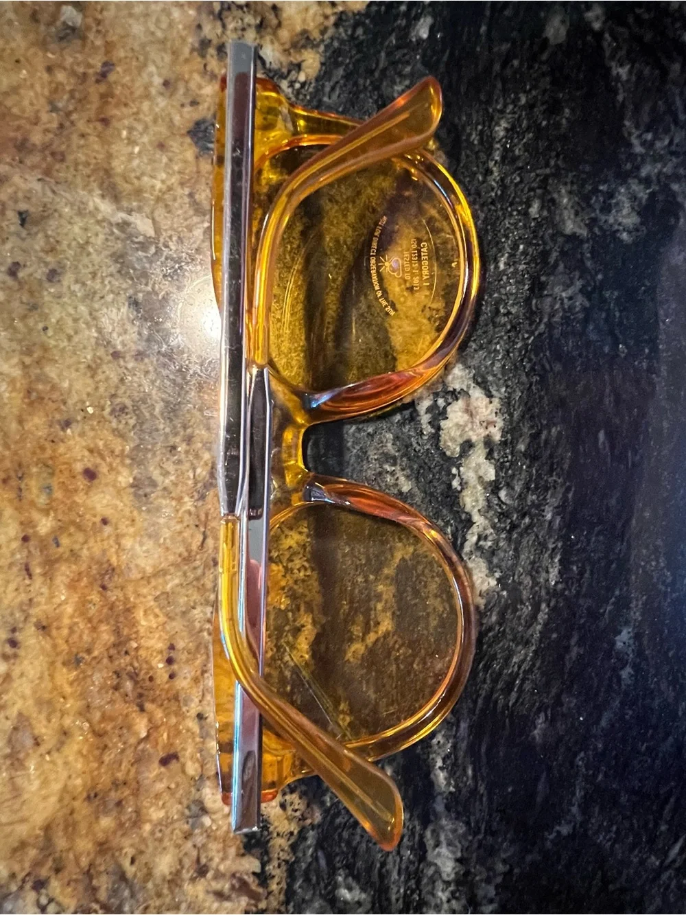 Amber Transparent Round Sunglasses - Yellow/Orange